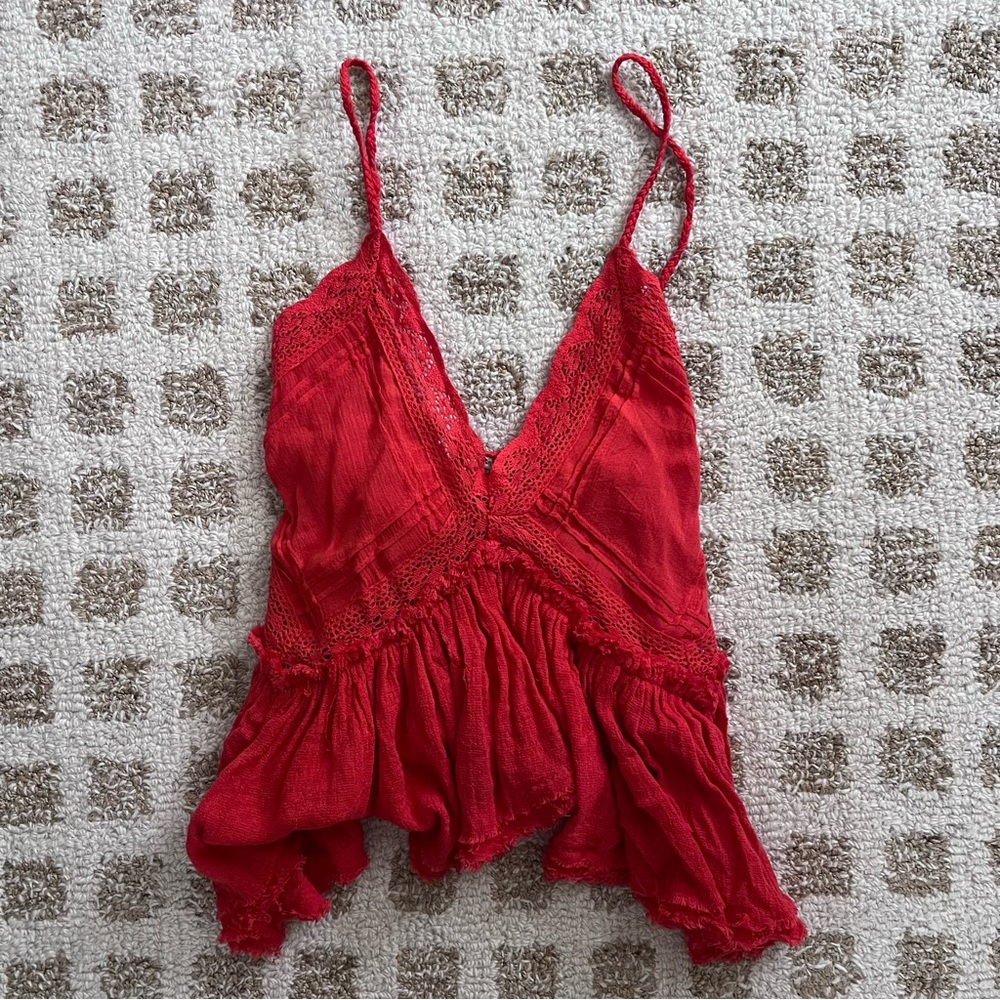 Free People Red Tank